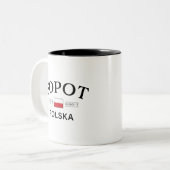Polnische Koordinaten von Sopot Polska (Polen) Zweifarbige Tasse (Vorderseite Links)