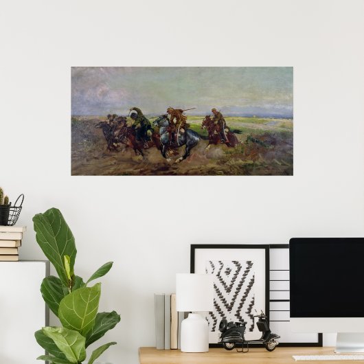 Polnische Lancer attackieren Russen, 1920 Poster (Heimbüro)