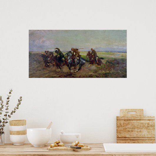 Polnische Lancer attackieren Russen, 1920 Poster (Küche)