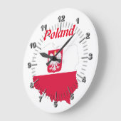 Polnische Landesflagge Große Wanduhr (Winkel)