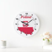 Polnische Landesflagge Große Wanduhr (Zuhause)