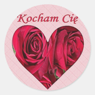 Polnische Liebe Sie Rote Rosen Rundaufkleber Runder Aufkleber