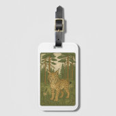 Polnische Luchs-Wald-Volkskunst Gepäckanhänger (Vorderseite Vertikal)