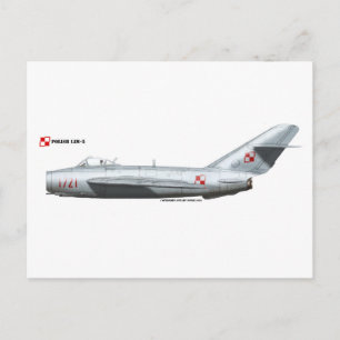 Polnische Luftwaffe LIM-5 (MiG-17) Fresco Postkarte