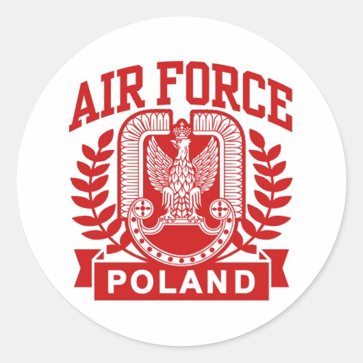 Polnische Luftwaffe Runder Aufkleber (Vorderseite)