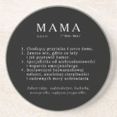Polnische Mama Geschenk - MAMA Definition Schwarz Getränkeuntersetzer (Vorne)