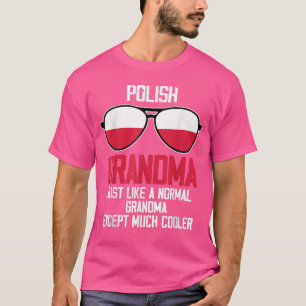Polnische Oma Polska Flag Sonnenbrille Muttertag T-Shirt