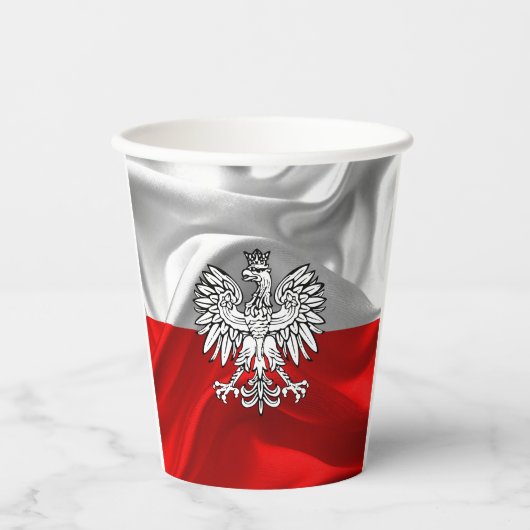 Polnische Papiertücher für die Fahne Pappbecher (Vorderseite)
