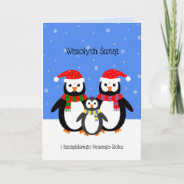 Polnische Pinguine Weihnachtskarte Feiertagskarte