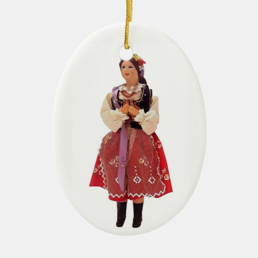 Polnische Puppe Keramikornament (Vorne)