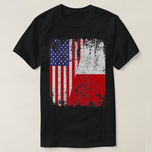POLNISCHE ROOTS Halbamerikanische Flagge USA POLEN T-Shirt (Design vorne)