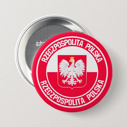 Polnische Runde Button (Vorne & Hinten)