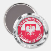 Polnische Runde Magnet (Vorderseite/Rückseite)