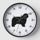 Polnische Silhouette Lowland Sheepdog Uhr (Vorderseite)
