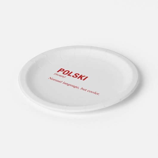 POLNISCHE Sprache Pappteller (Schrägansicht)
