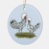 Polnische Spritzen-Hühner Keramikornament (Links)