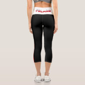 Polnische Streifenflagge Capri Leggings (Rückseite)