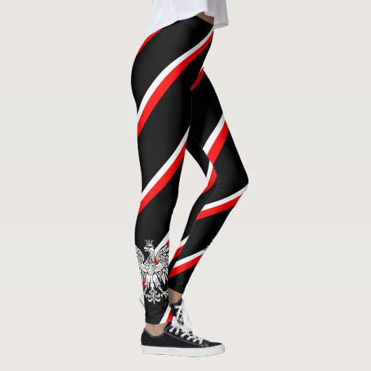 Polnische Streifenflagge Leggings (Rechts)