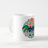 Polnische Tasse für Volkskunst-Rooster-Design (Vorderseite Links)