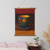 Polnische Teetasse Wandteppich Mit Holzrahmen (Schlafzimmer)