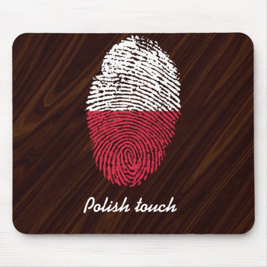 Polnische Touchfingerabdruckflagge Mousepad (Vorne)