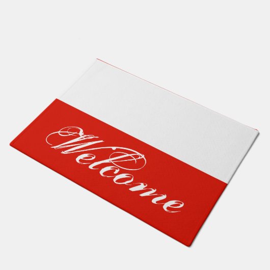 Polnische Türmatte mit individuellem Willkommenste (Schrägansicht)