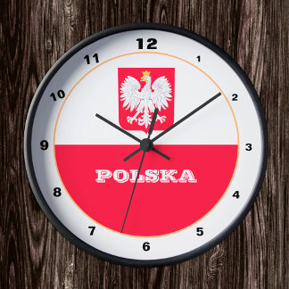 Polnische Uhr, moderne Wohngestaltung, polnische F Runde Wanduhr