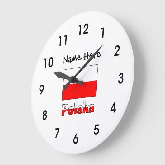 Polnische und polnische Flagge Große Wanduhr (Winkel)