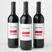 Polnische und polnische Flagge Personalisiert Weinetikett (Flaschen)