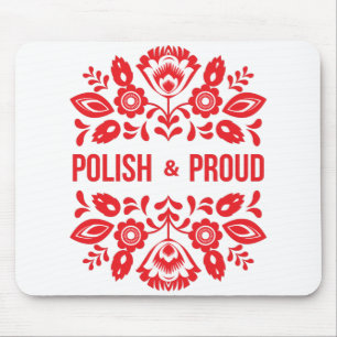 Polnische und polnische Rote Blume Mousepad