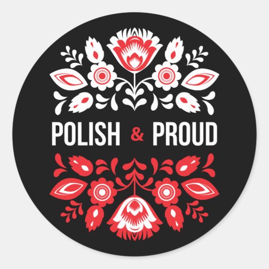 Polnische und stolz Blume Polen Polska Runder Aufkleber (Vorderseite)