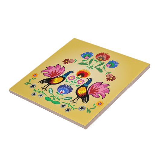 Polnische Völker mit dekorativem Blumen- u. Fliese (Seite)