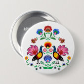 Polnische Völker mit dekorativem Blumen- u. jungen Button (Vorne & Hinten)