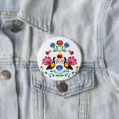 Polnische Völker mit dekorativem Blumen- u. jungen Button (Beispiel)