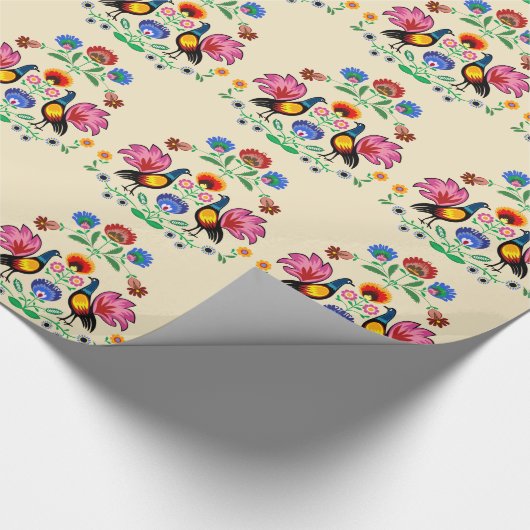 Polnische Völker mit dekorativem Blumen- u. jungen Geschenkpapier (Ecke)