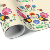 Polnische Völker mit dekorativem Blumen- u. jungen Geschenkpapier (Rolleneckpunkt)
