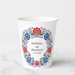 Polnische Volks-Polska-Blumen Traditionell Vintage Pappbecher
