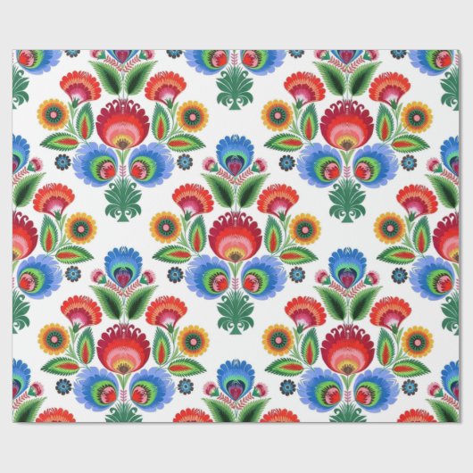 Polnische VolksBlumen Geschenkpapier (Flach)