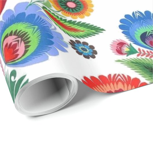 Polnische VolksBlumen Geschenkpapier (Rolleneckpunkt)