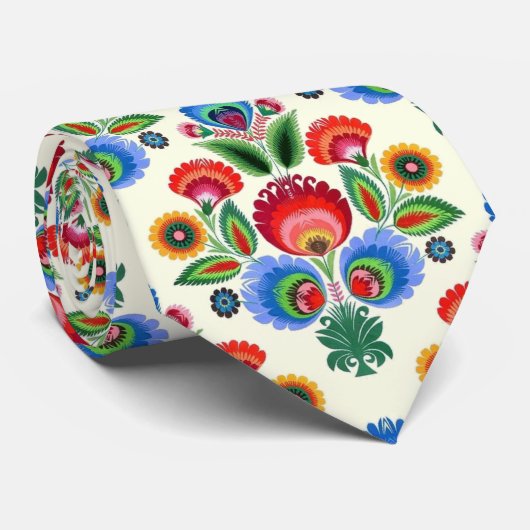 Polnische VolksBlumen Krawatte (Gerollt)