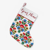 Polnische VolksBlumen - mit individuellem Namen Kleiner Weihnachtsstrumpf (Vorderansicht (hängend))