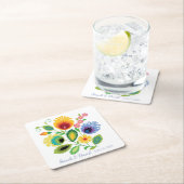 Polnische Volkshochzeit-Blume Rechteckiger Pappuntersetzer (Vor Ort)