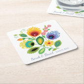 Polnische Volkshochzeit-Blume Rechteckiger Pappuntersetzer (angewinkelt)