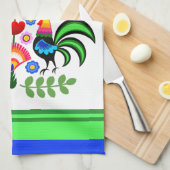 Polnische Volkskunst - Blumenstickermuster Geschirrtuch (Viertel Falte)