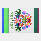 Polnische Volkskunst - Blumenstickermuster Geschirrtuch (Horizontal)