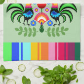 Polnische Volkskunst - Blumenstickermuster Geschirrtuch (Gefaltet)