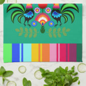 Polnische Volkskunst - Blumenstickermuster Geschirrtuch (Gefaltet)