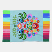 Polnische Volkskunst - Blumenstickermuster Geschirrtuch (Horizontal)