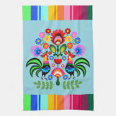 Polnische Volkskunst - Blumenstickermuster Geschirrtuch (Vertikal)