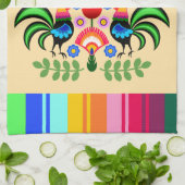 Polnische Volkskunst - Blumenstickermuster Geschirrtuch (Gefaltet)